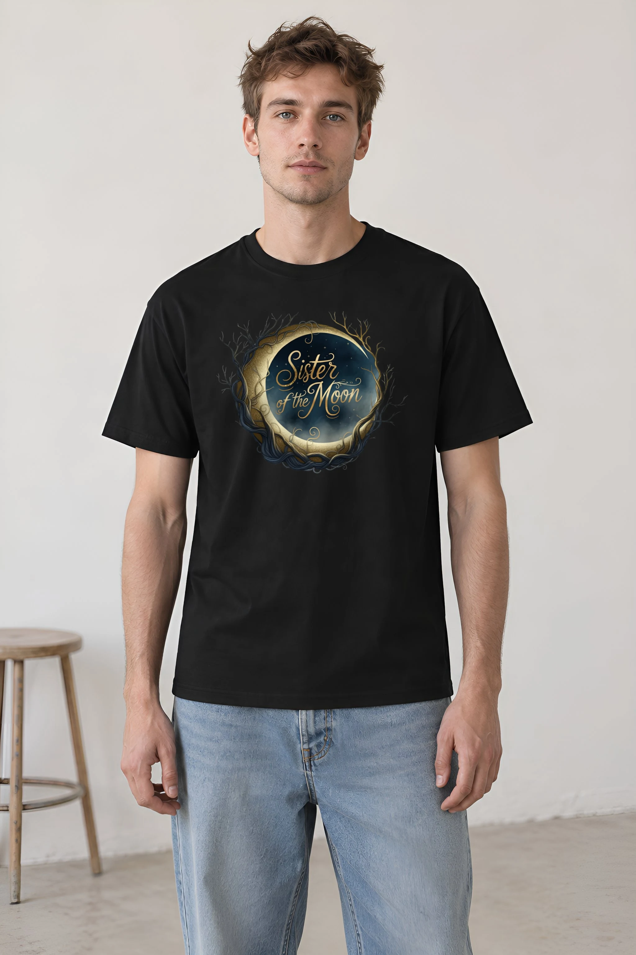 "Sister of the Moon" Heavyweight Unisex Crewneck T-shirt