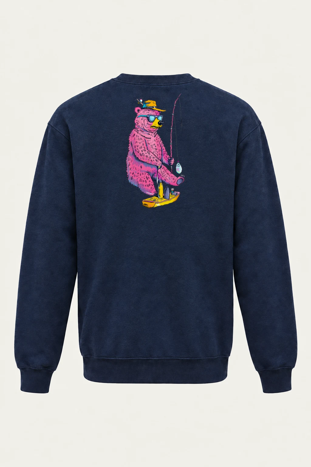 "Skateboard Fishing Bear" Heavy Blend Unisex Crewneck Sweatshirt | Gildan 18000