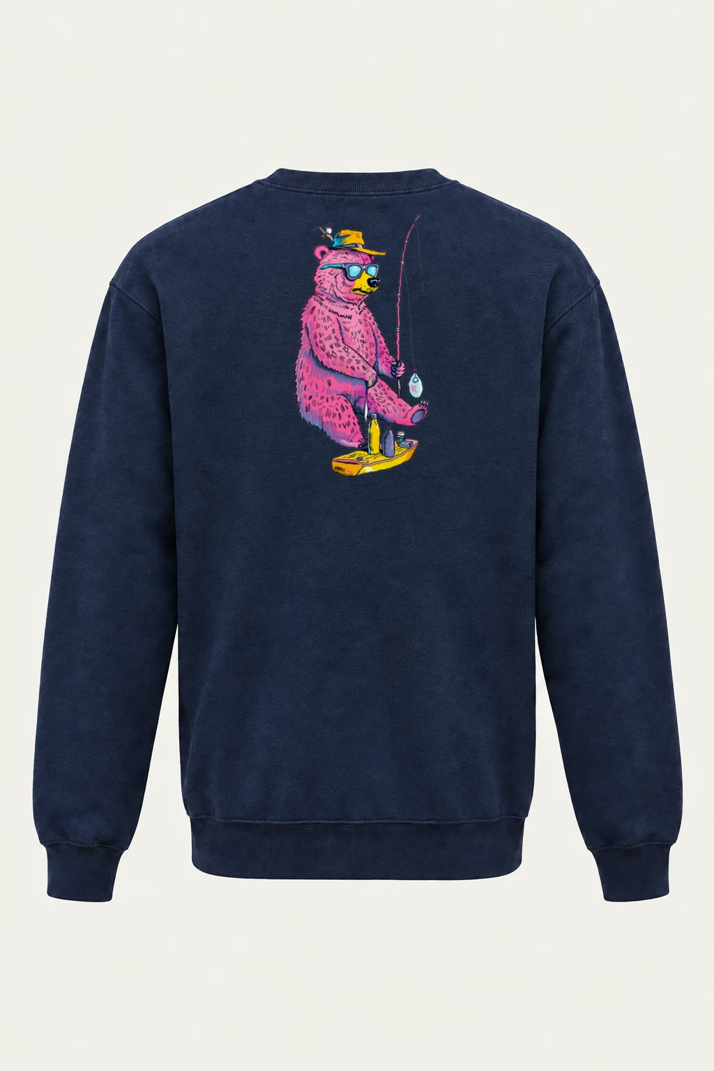 "Skateboard Fishing Bear" Heavy Blend Unisex Crewneck Sweatshirt | Gildan 18000