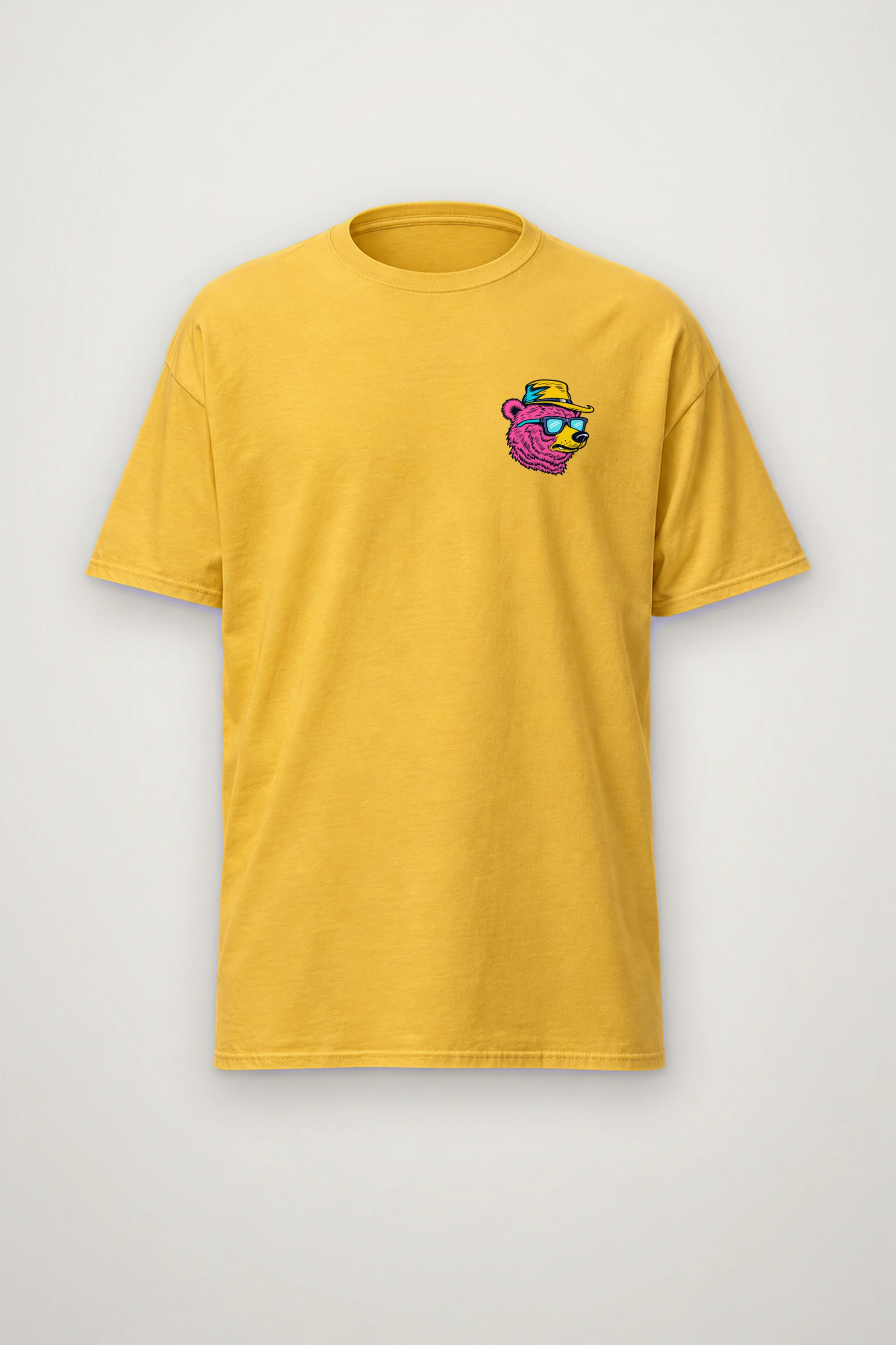 "Skateboard Fishing Bear" Heavyweight Unisex Crewneck T-shirt