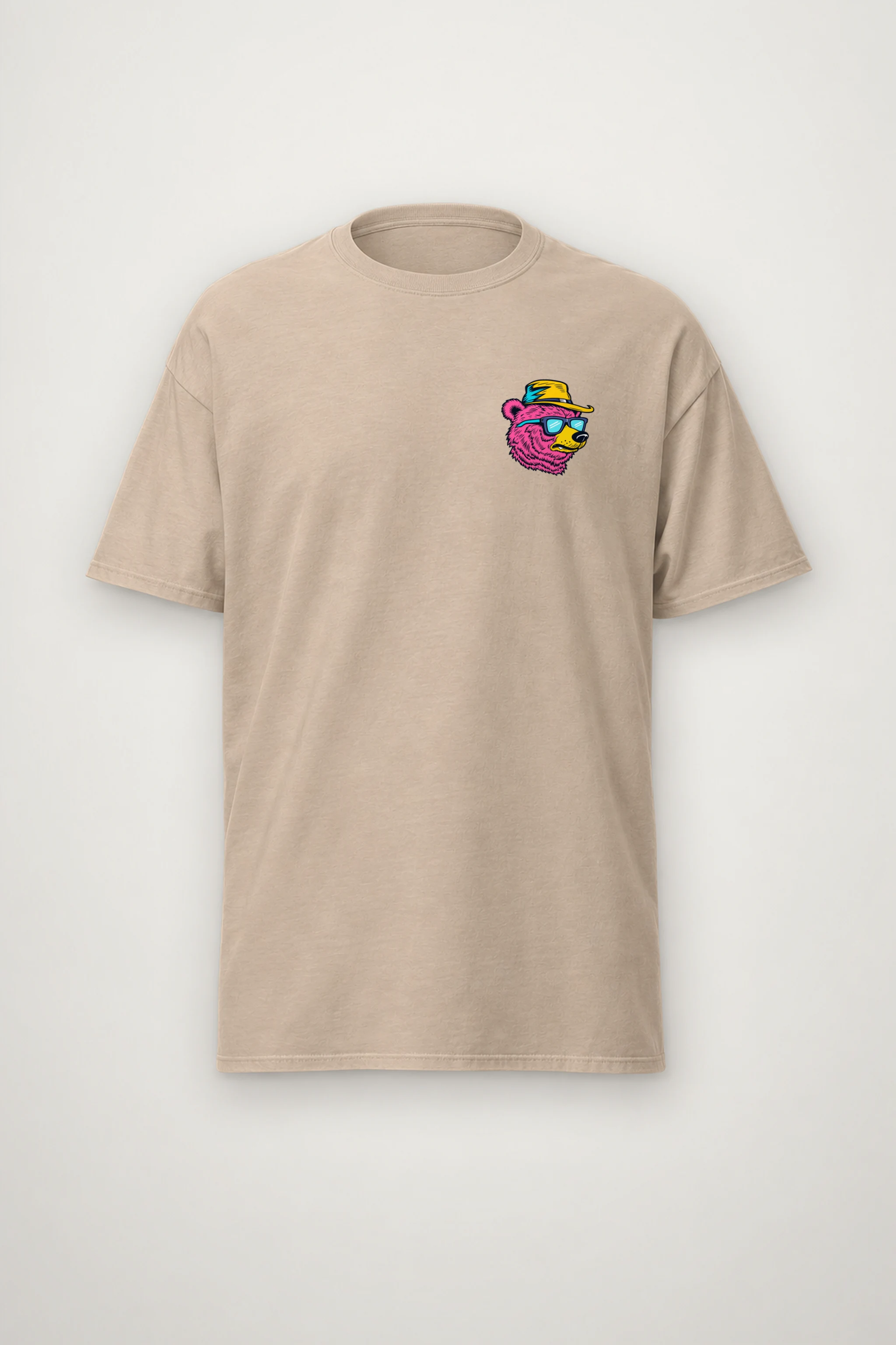 "Skateboard Fishing Bear" Heavyweight Unisex Crewneck T-shirt