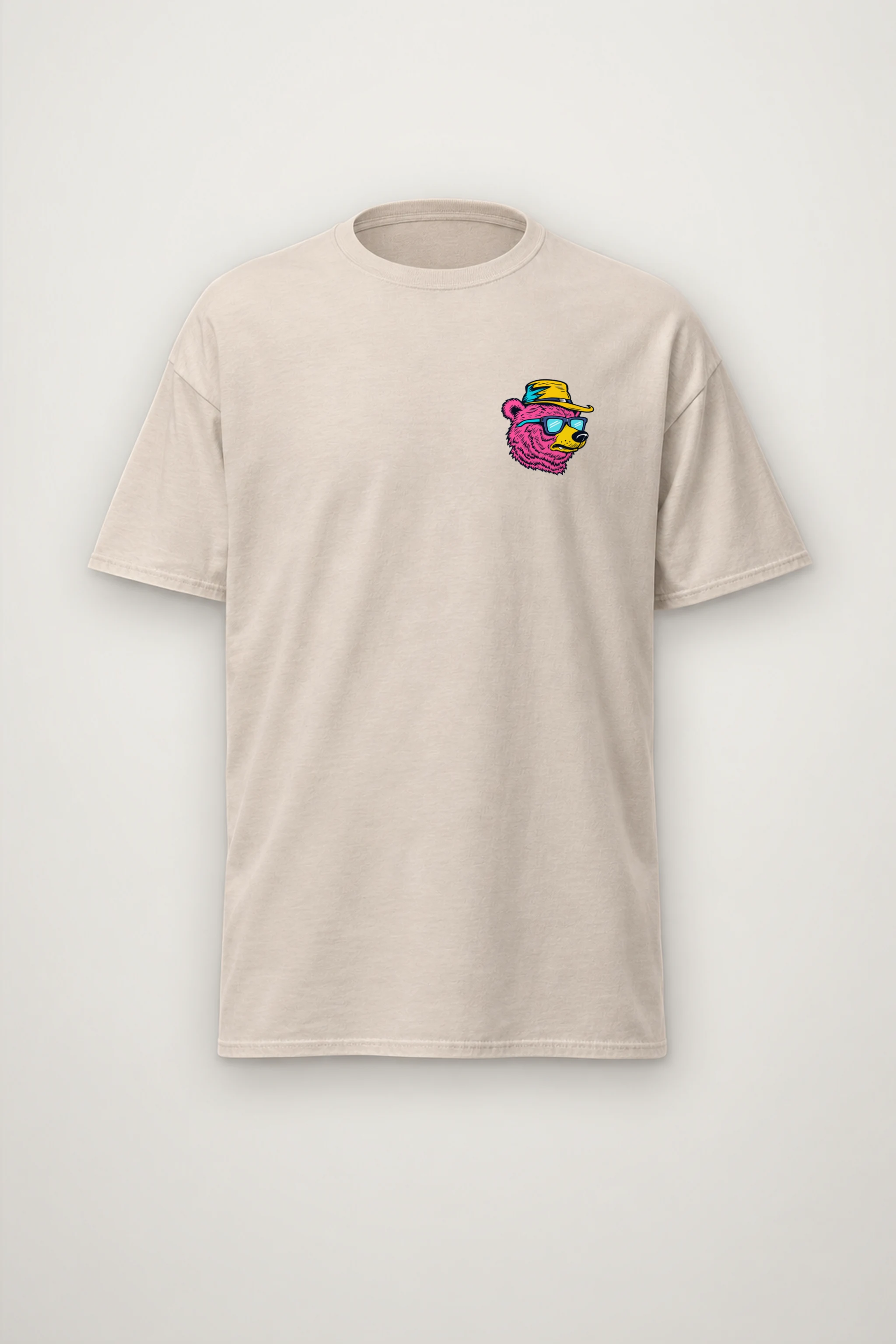 "Skateboard Fishing Bear" Heavyweight Unisex Crewneck T-shirt