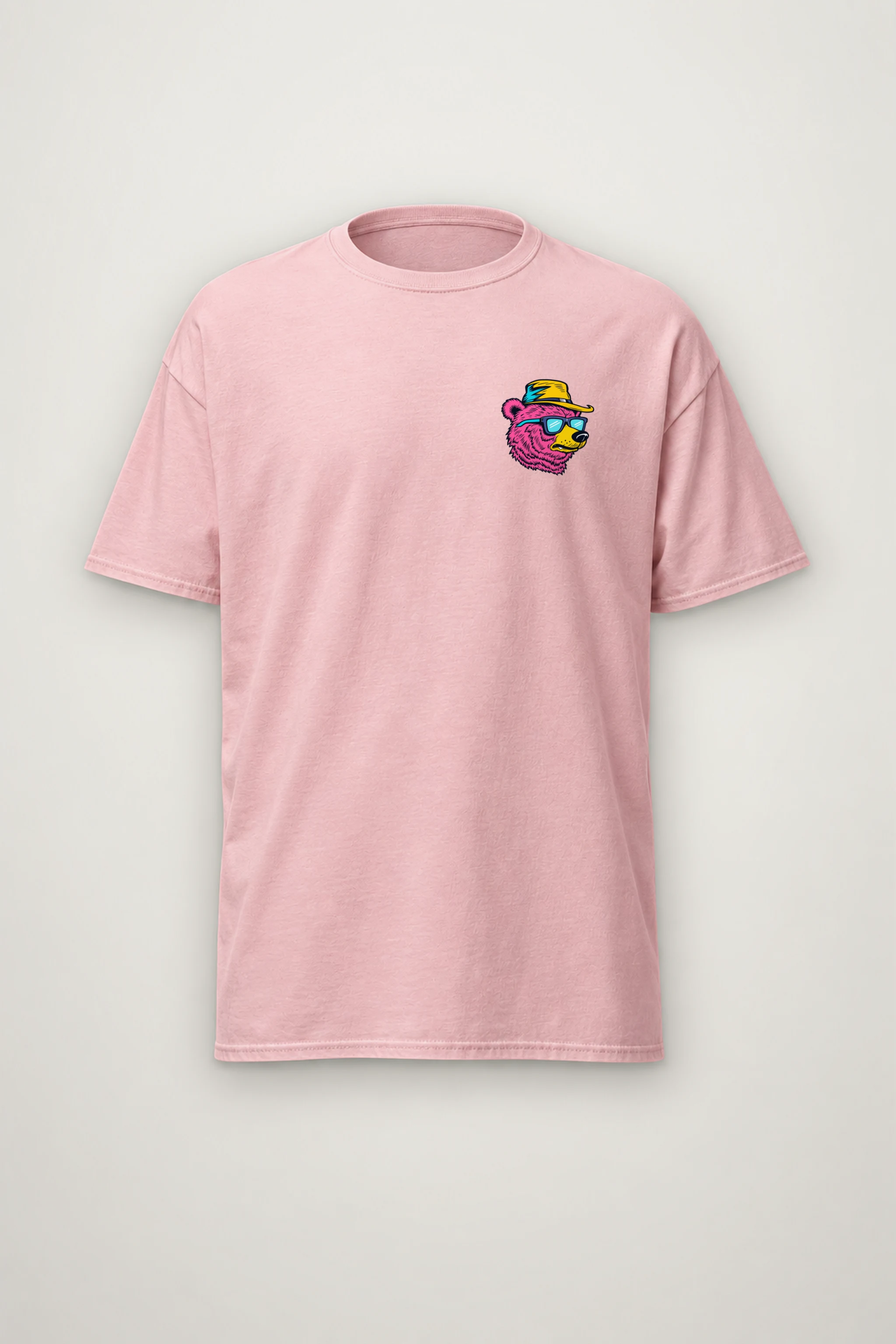 "Skateboard Fishing Bear" Heavyweight Unisex Crewneck T-shirt