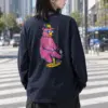"Skateboard Fishing Bear" Unisex Longsleeve T-shirt | Gildan 2400