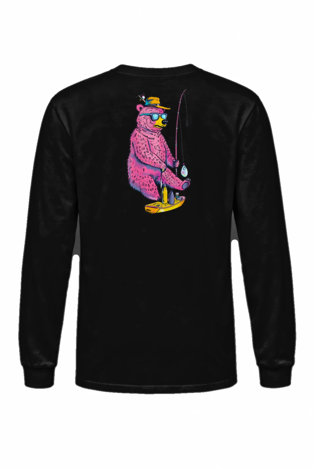 "Skateboard Fishing Bear" Unisex Longsleeve T-shirt | Gildan 2400