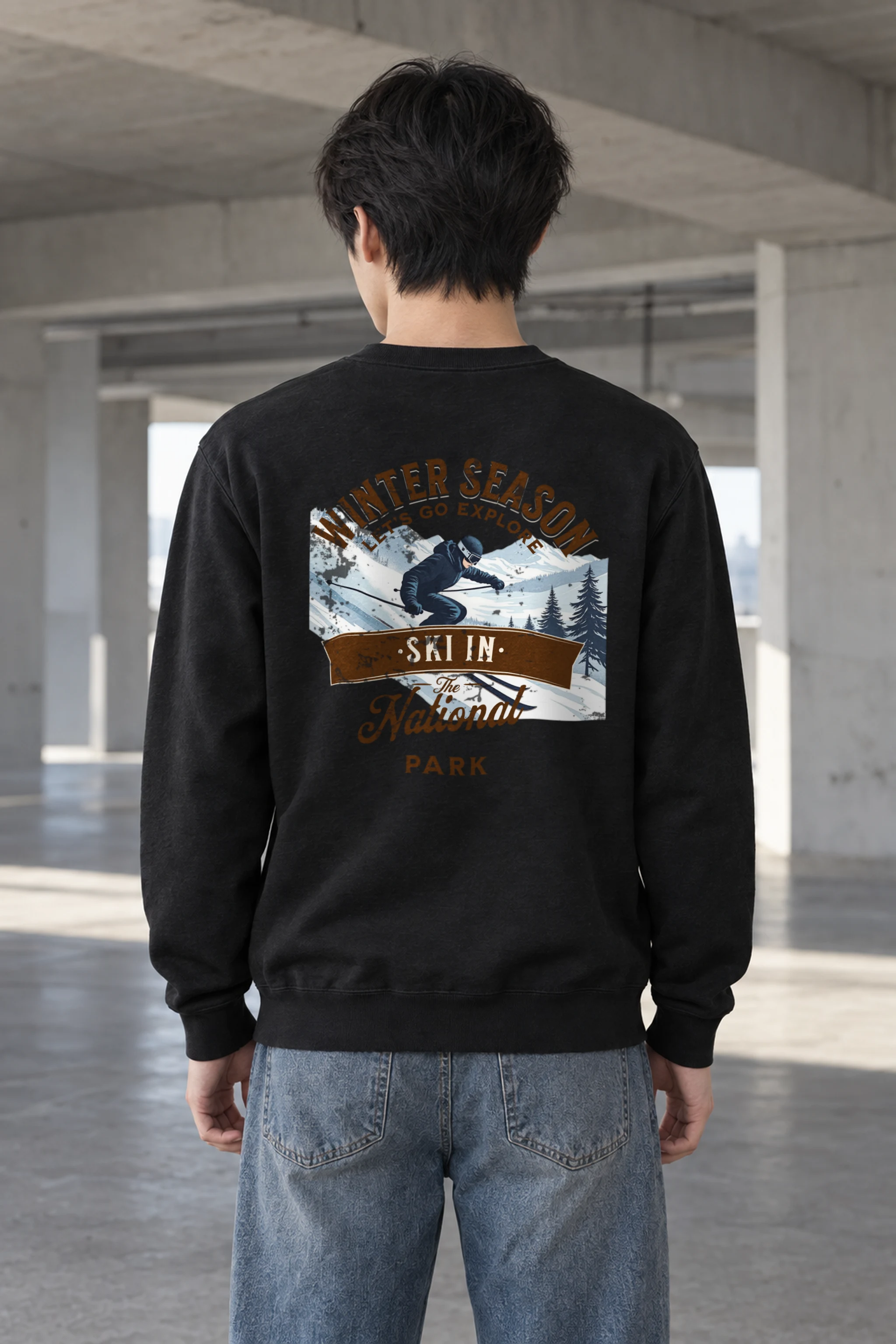 "Ski In The Park" Heavy Blend Unisex Crewneck Sweatshirt