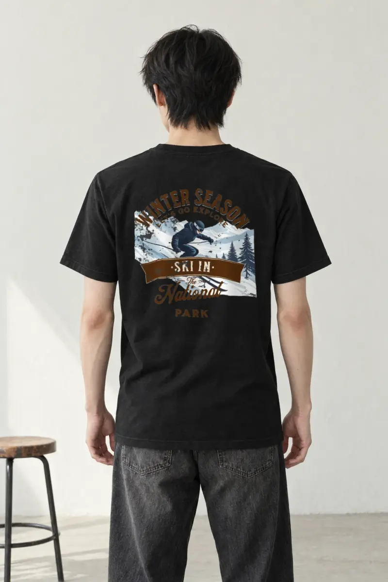 "Ski In The Park" Heavyweight Unisex Crewneck T-shirt | Gildan 5000