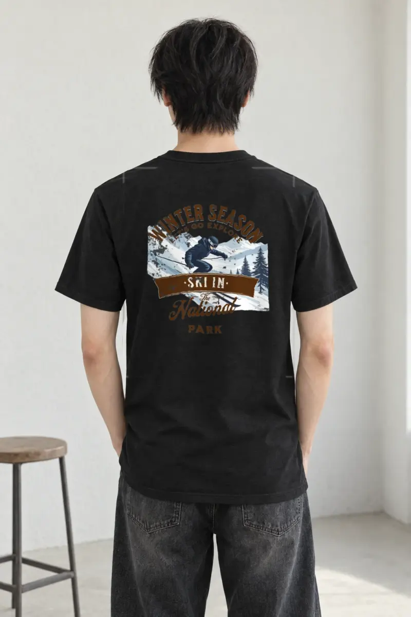 "Ski In The Park" Heavyweight Unisex Crewneck T-shirt