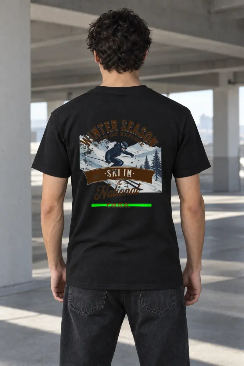 "Ski In The Park" Heavyweight Unisex Crewneck T-shirt | Gildan 5000
