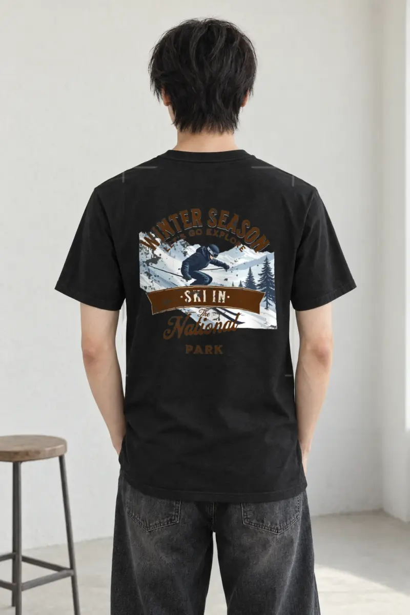 "Ski In The Park" Heavyweight Unisex Crewneck T-shirt