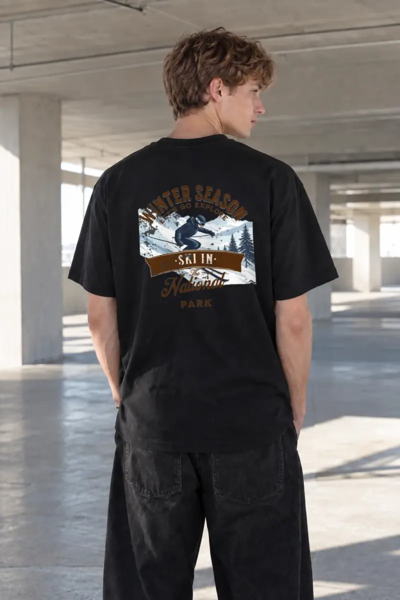 "Ski In The Park" Heavyweight Unisex Crewneck T-shirt | Gildan 5000