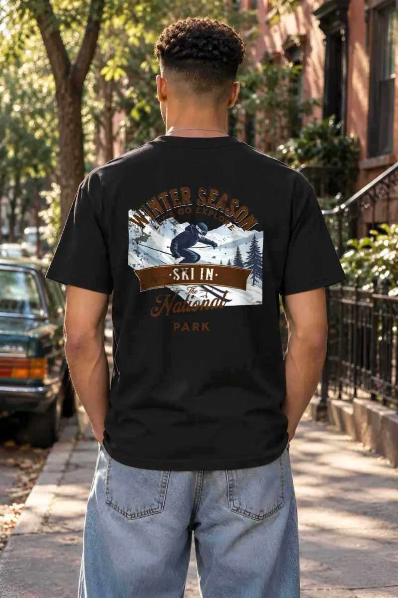 "Ski In The Park" Heavyweight Unisex Crewneck T-shirt