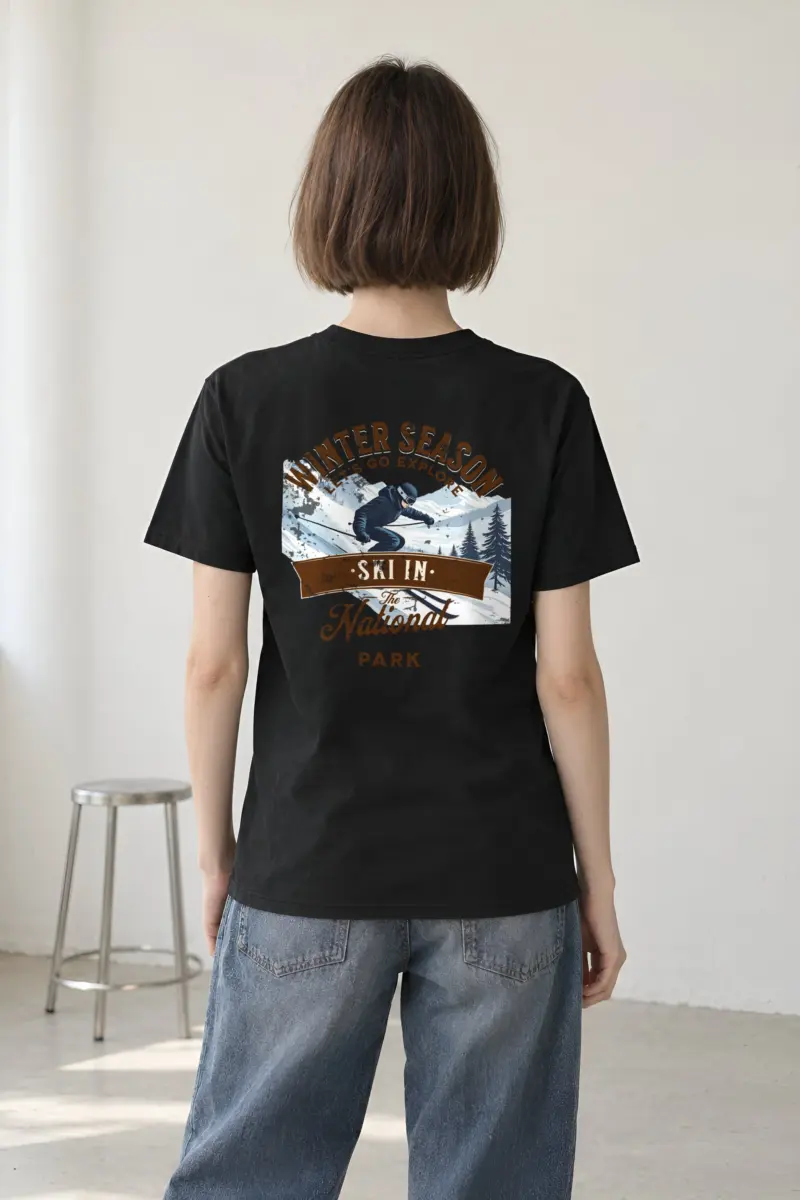 "Ski In The Park" Heavyweight Unisex Crewneck T-shirt