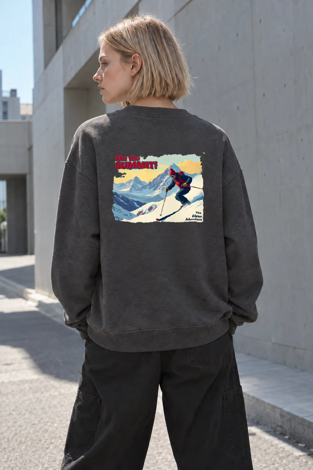 "Ski The Summit" Heavy Blend Unisex Crewneck Sweatshirt | Gildan 18000