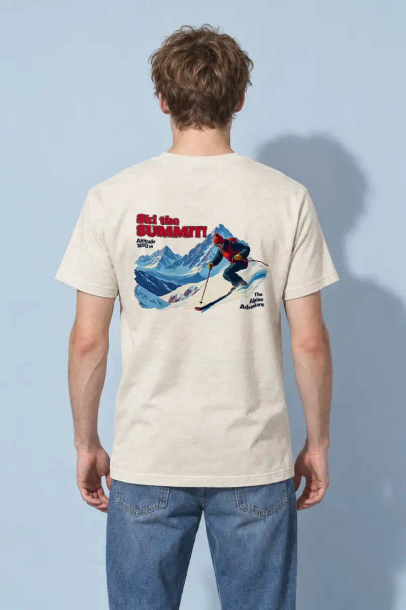 "Ski The Summit" Heavyweight Unisex Crewneck T-shirt