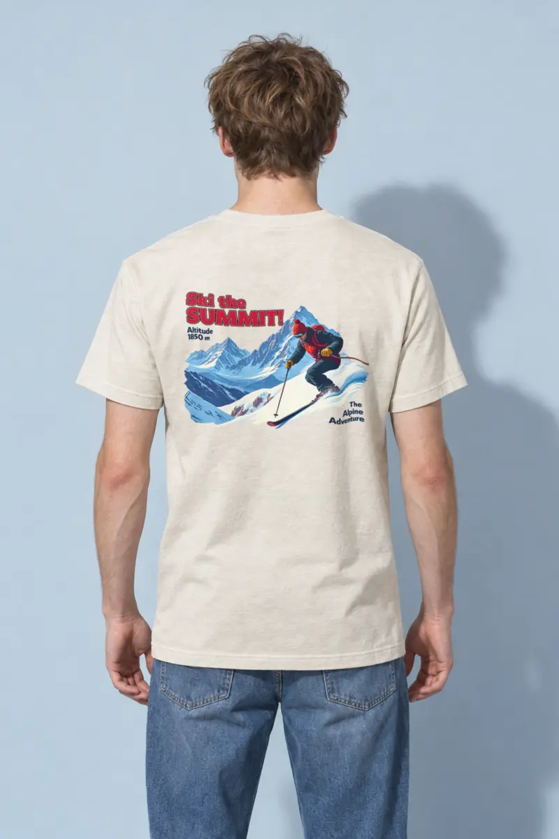 "Ski The Summit" Heavyweight Unisex Crewneck T-shirt