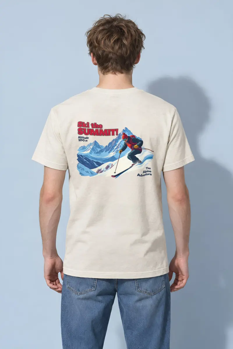 "Ski The Summit" Heavyweight Unisex Crewneck T-shirt