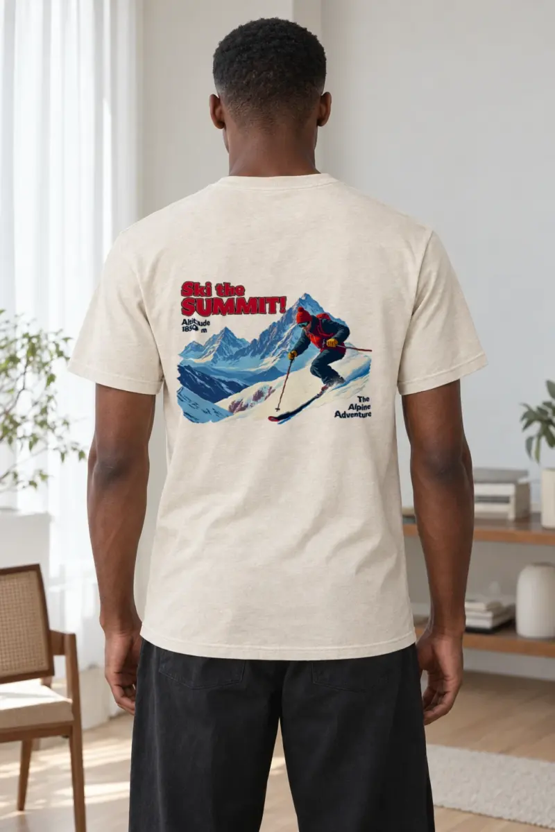 "Ski The Summit" Heavyweight Unisex Crewneck T-shirt | Gildan 5000