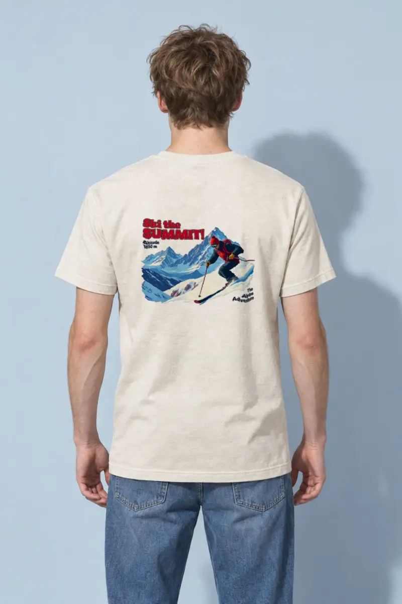 "Ski The Summit" Heavyweight Unisex Crewneck T-shirt