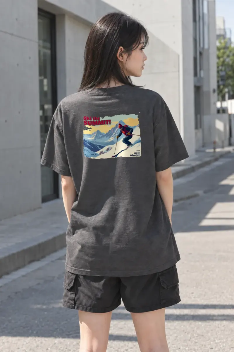 "Ski The Summit" Heavyweight Unisex Crewneck T-shirt | Gildan 5000