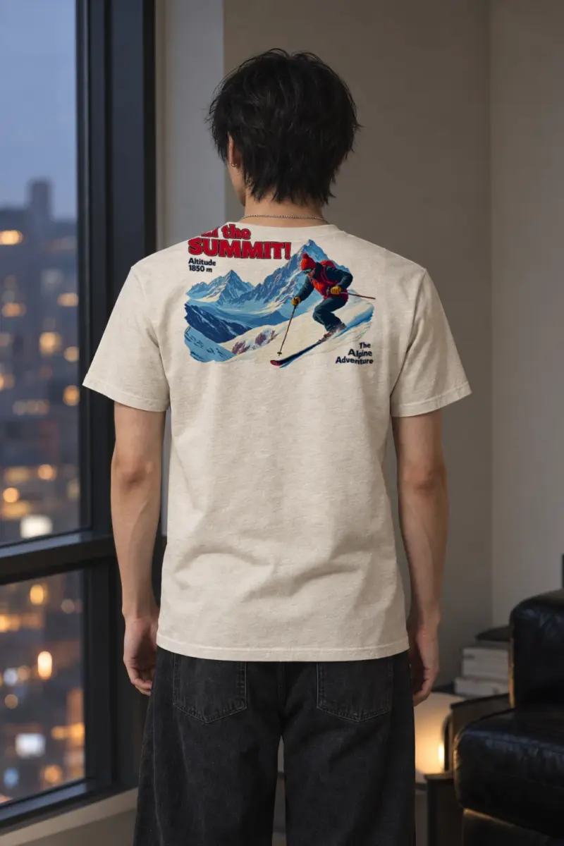 "Ski The Summit" Heavyweight Unisex Crewneck T-shirt