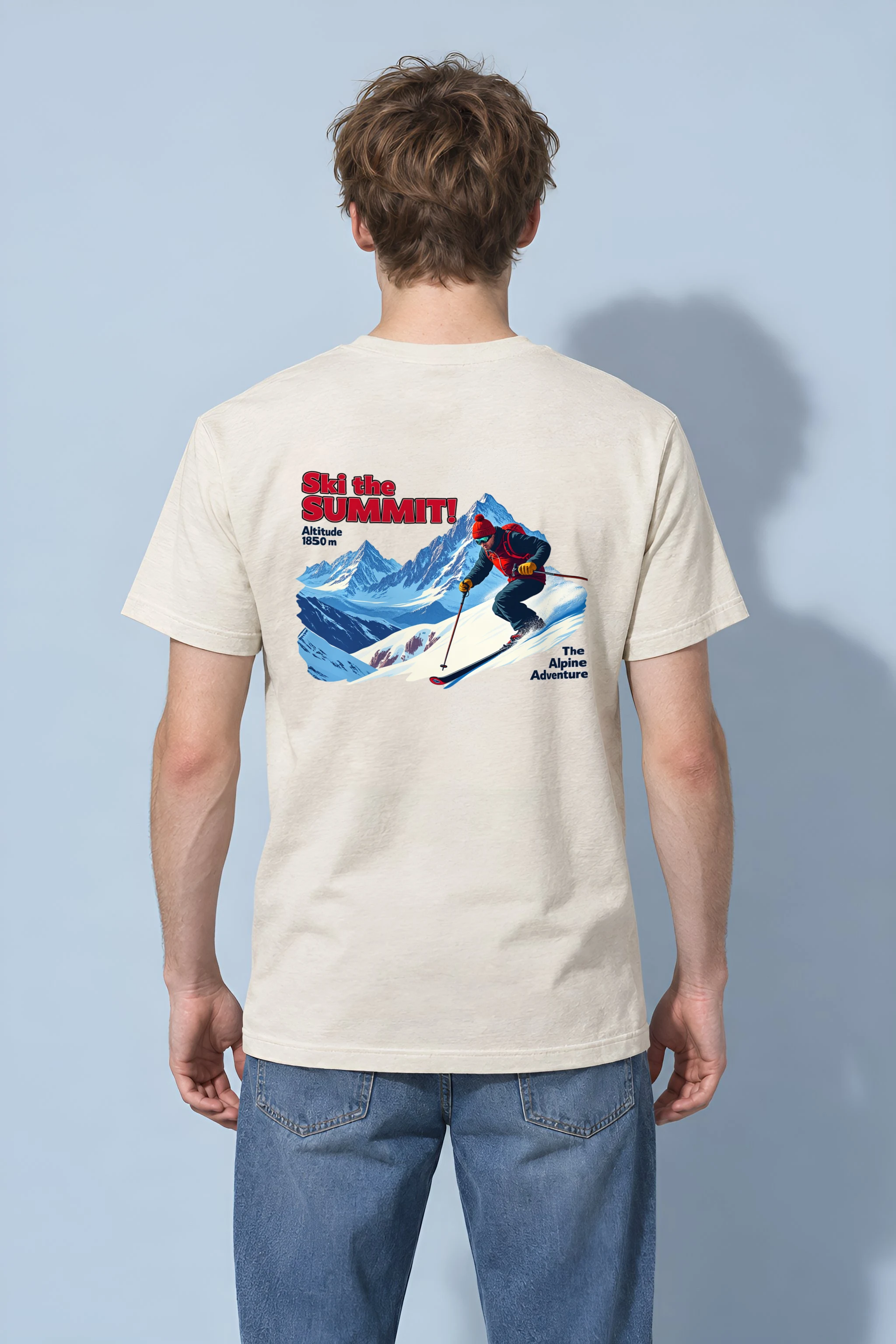 "Ski The Summit" Heavyweight Unisex Crewneck T-shirt