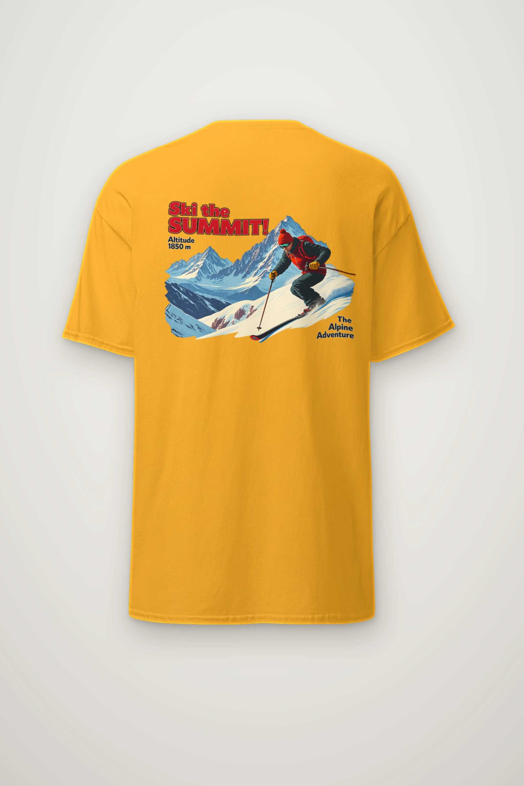 "Ski The Summit" Heavyweight Unisex Crewneck T-shirt