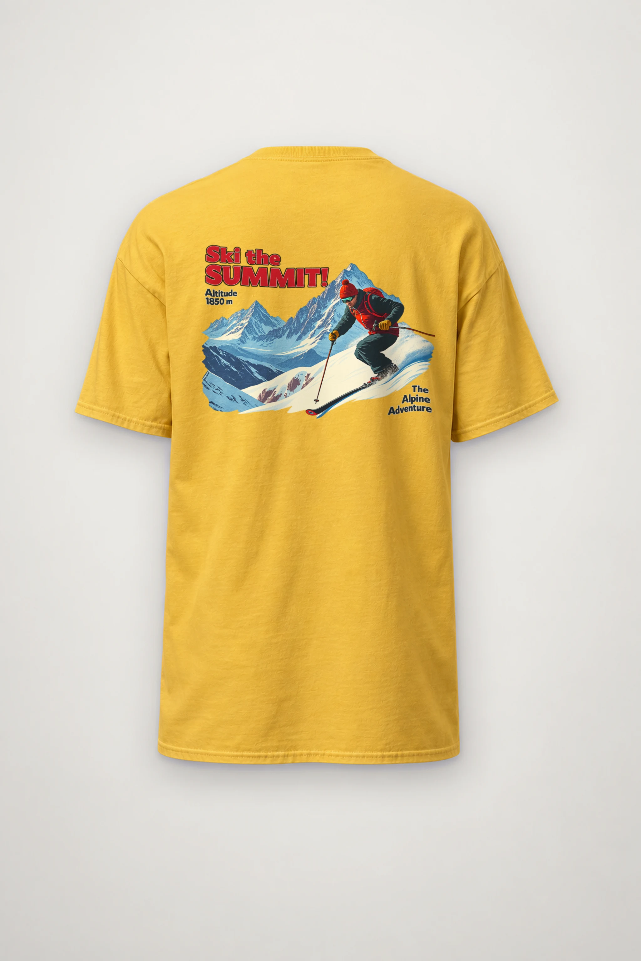 "Ski The Summit" Heavyweight Unisex Crewneck T-shirt