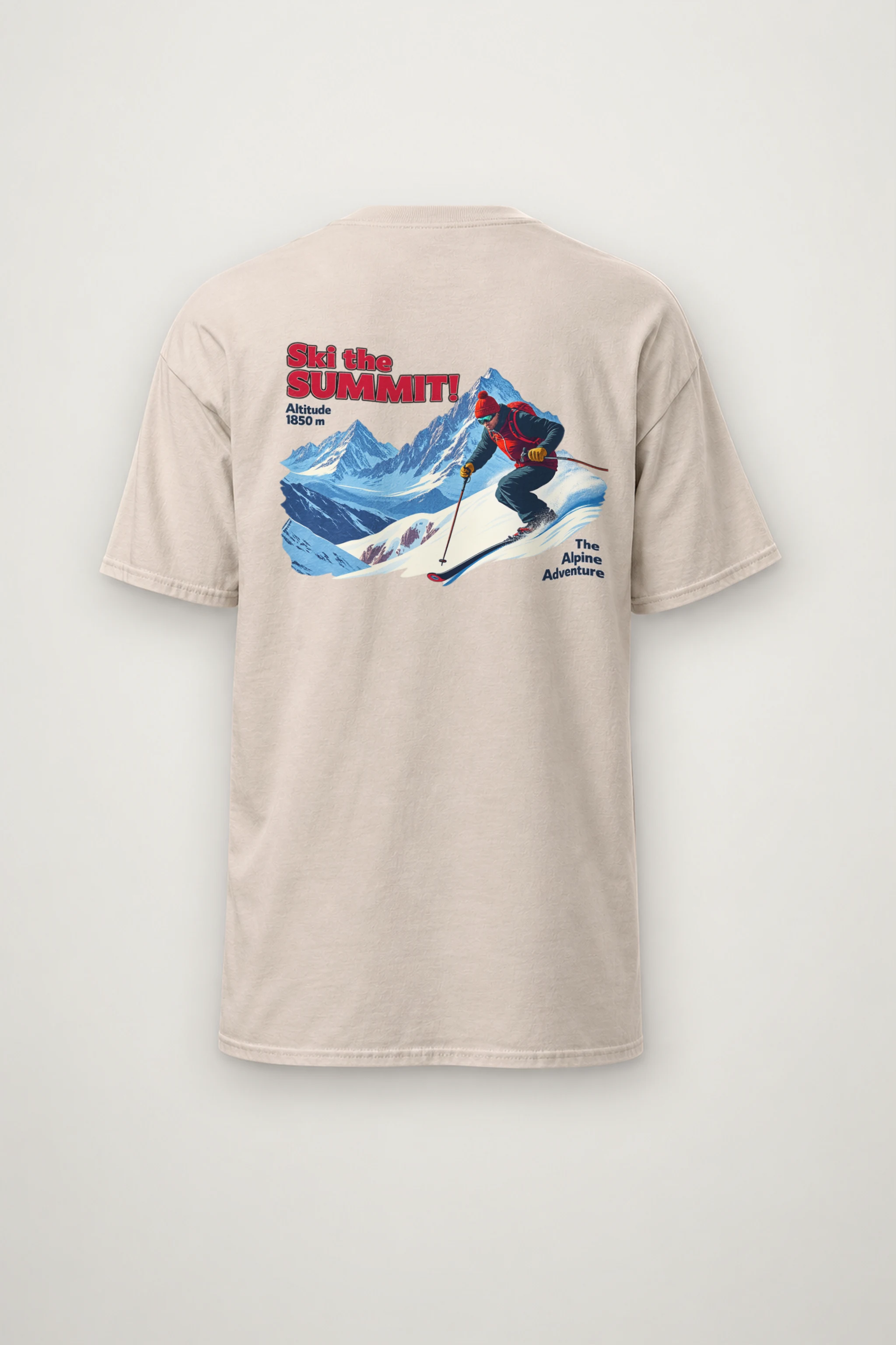 "Ski The Summit" Heavyweight Unisex Crewneck T-shirt