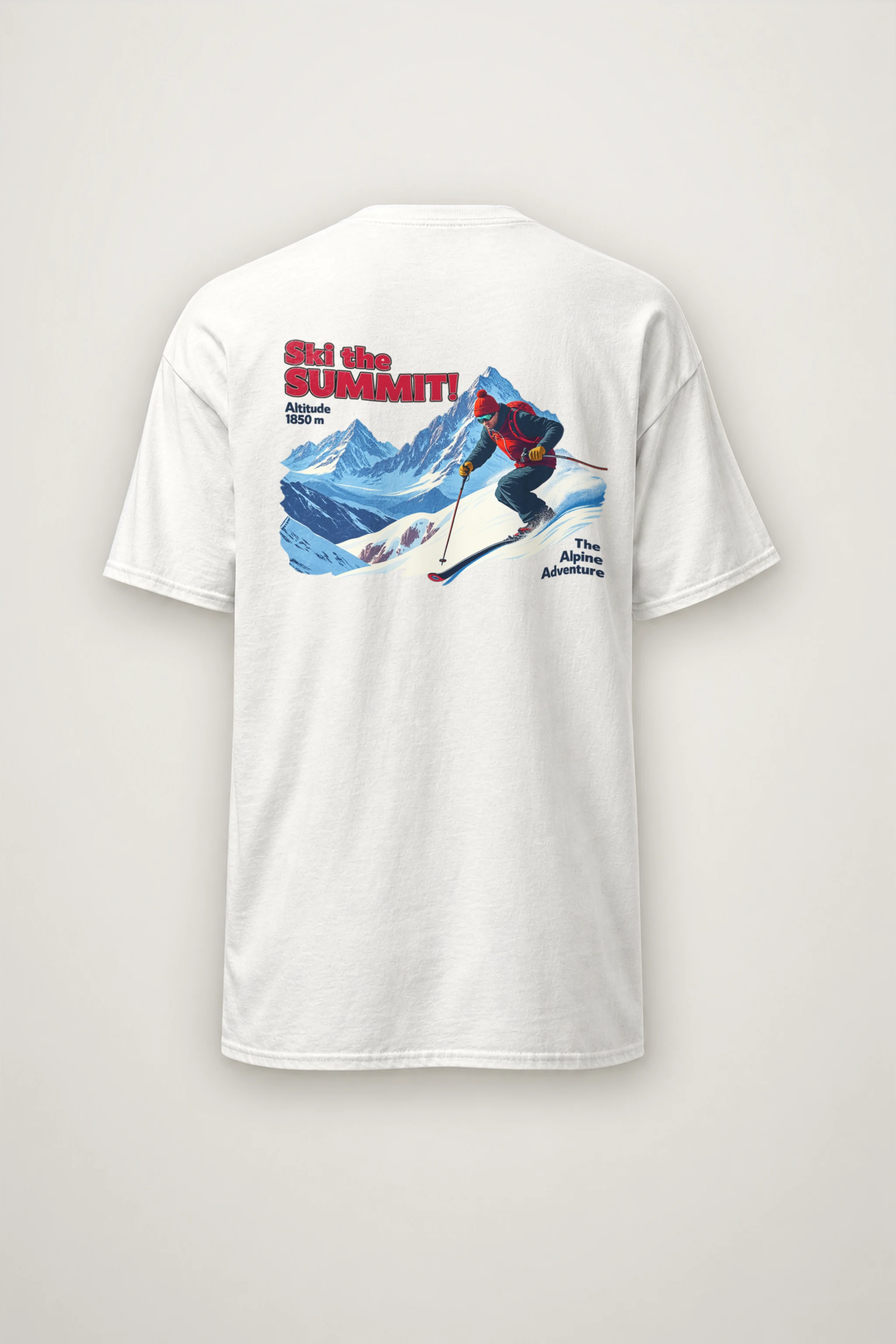 "Ski The Summit" Heavyweight Unisex Crewneck T-shirt