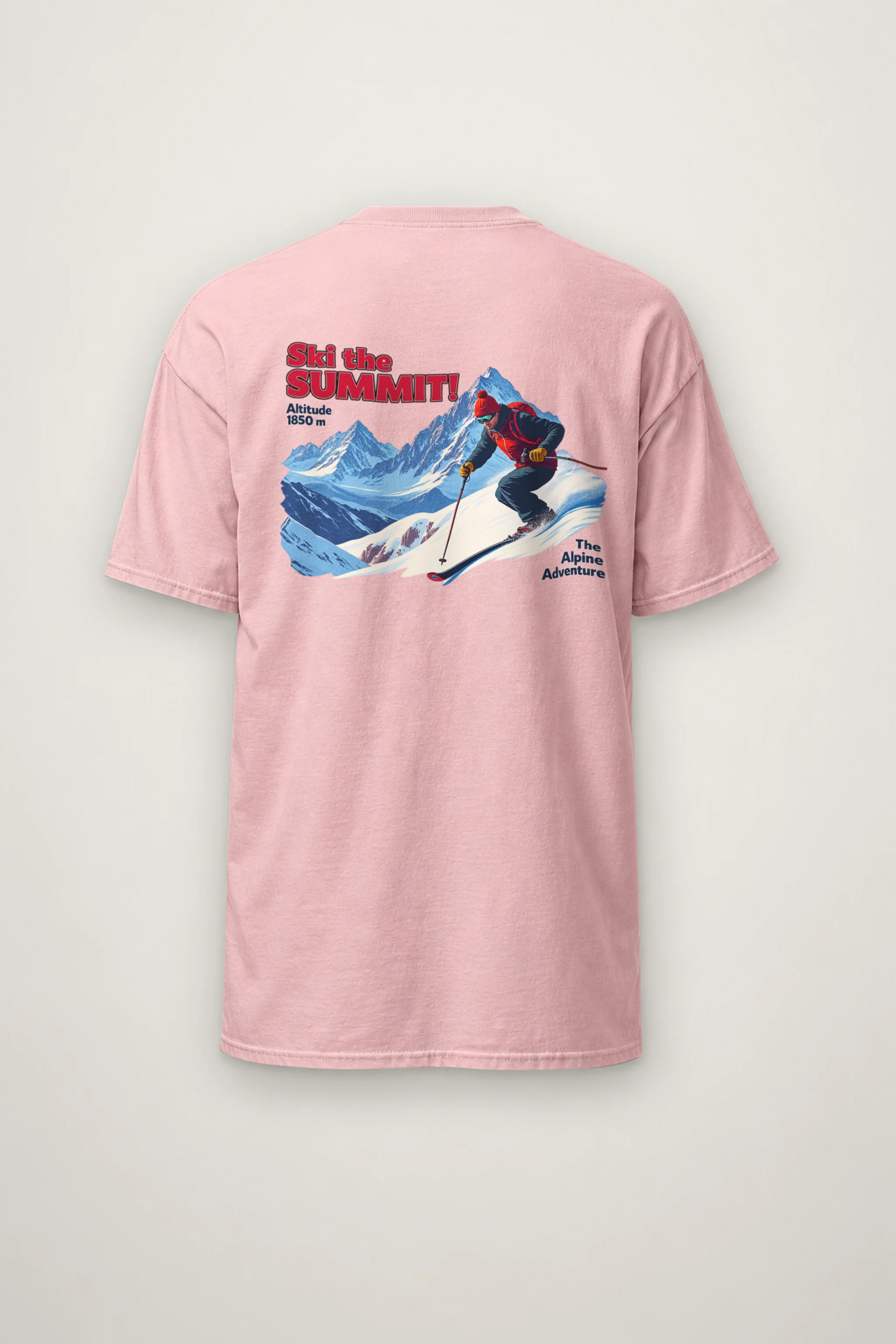 "Ski The Summit" Heavyweight Unisex Crewneck T-shirt