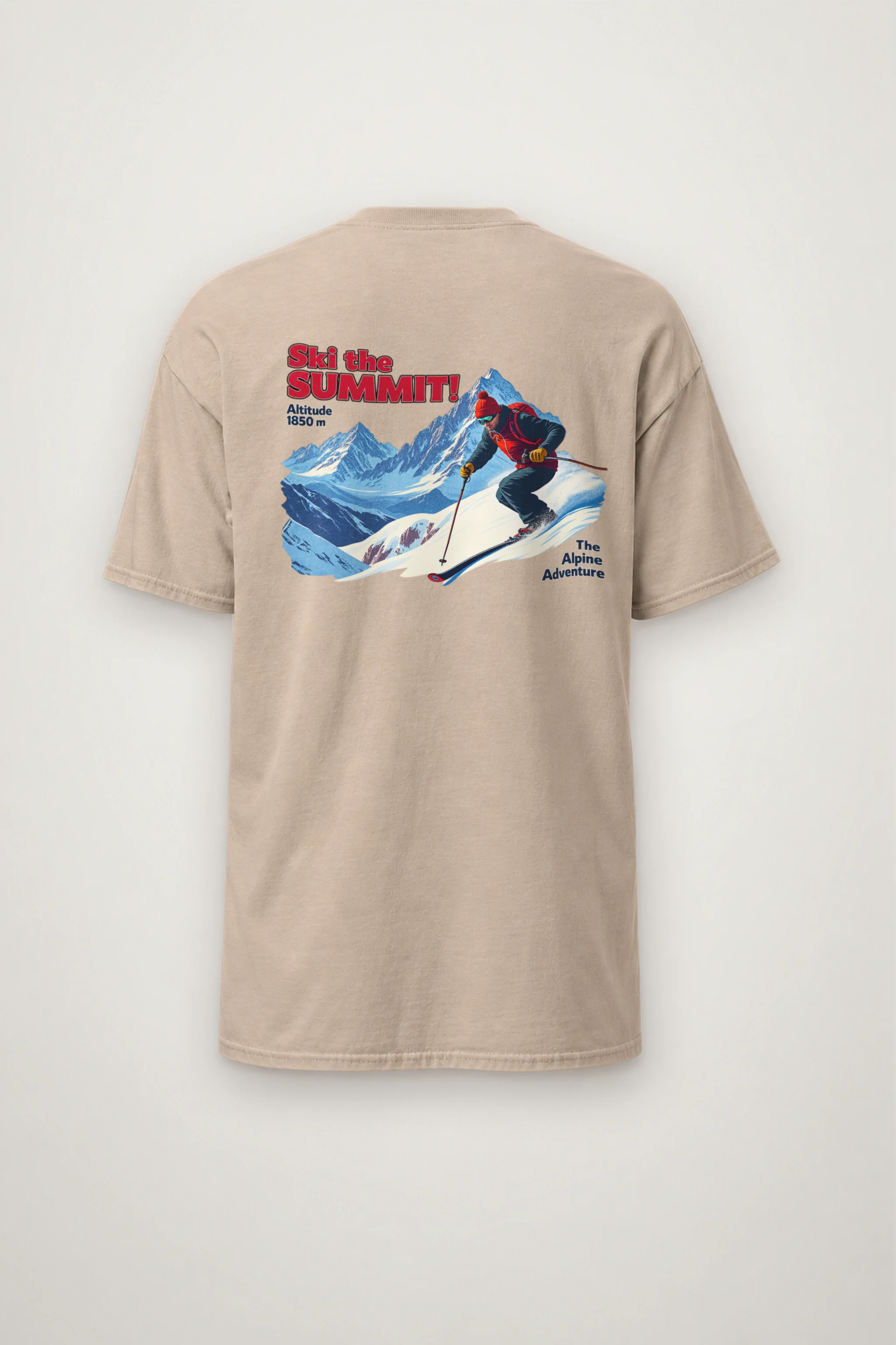 "Ski The Summit" Heavyweight Unisex Crewneck T-shirt