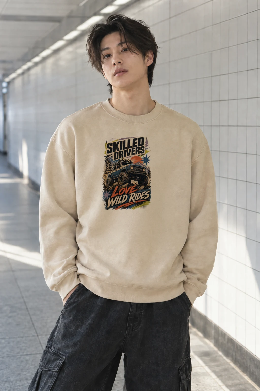 "Skilled Drivers Love Wild Rides" Heavy Blend Unisex Crewneck Sweatshirt | Gildan 18000