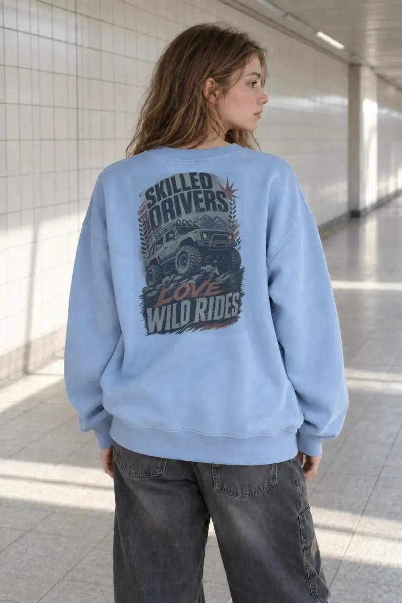 “Skilled Drivers Love Wild Rides” Heavy Blend Unisex Crewneck Sweatshirt | Gildan 18000