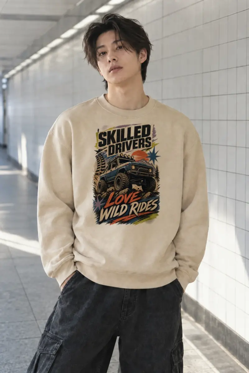 "Skilled Drivers Love Wild Rides" Heavy Blend Unisex Crewneck Sweatshirt | Gildan 18000