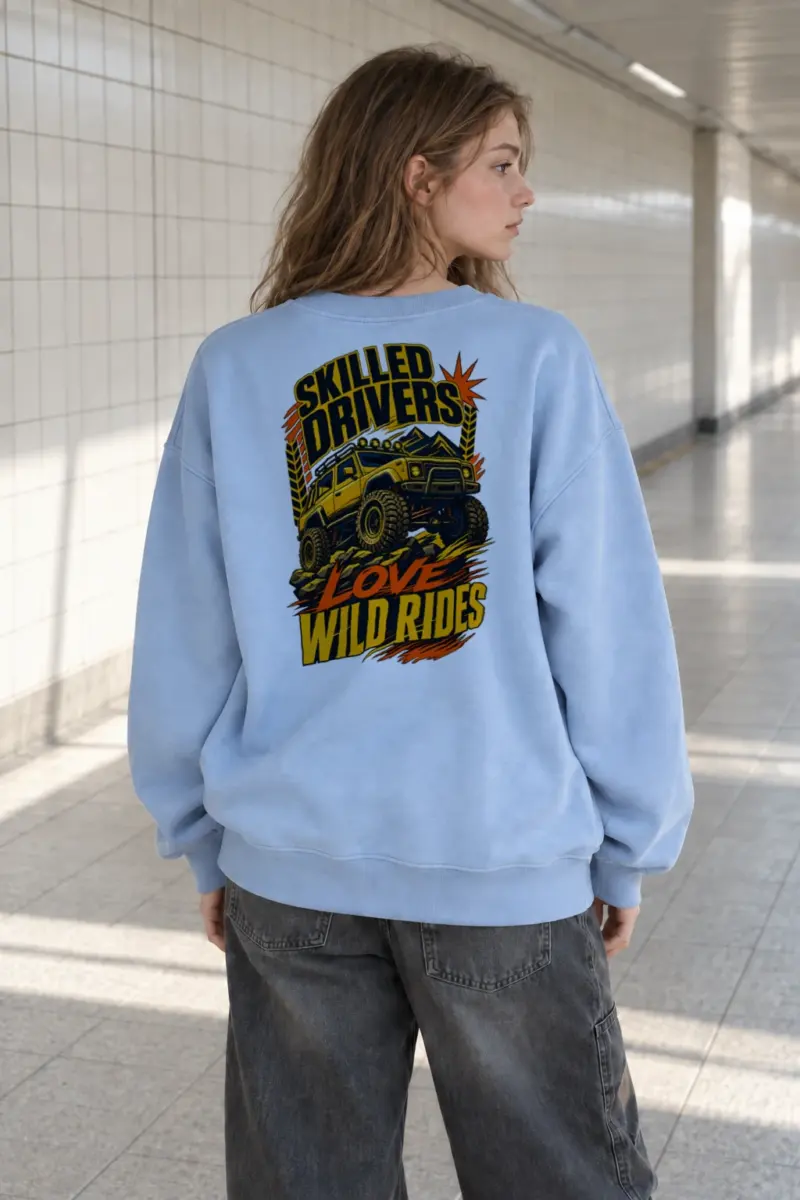 "Skilled Drivers Love Wild Rides" Heavy Blend Unisex Crewneck Sweatshirt | Gildan 18000