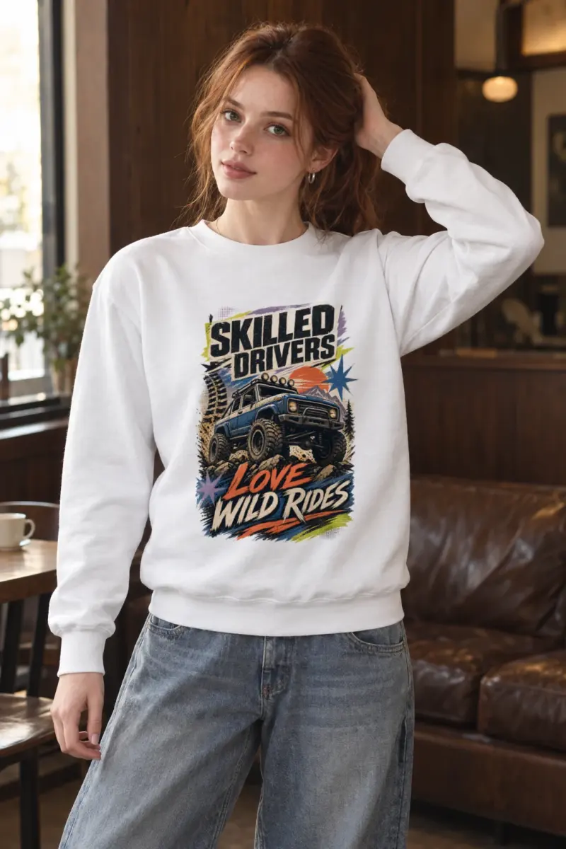 "Skilled Drivers Love Wild Rides" Heavy Blend Unisex Crewneck Sweatshirt