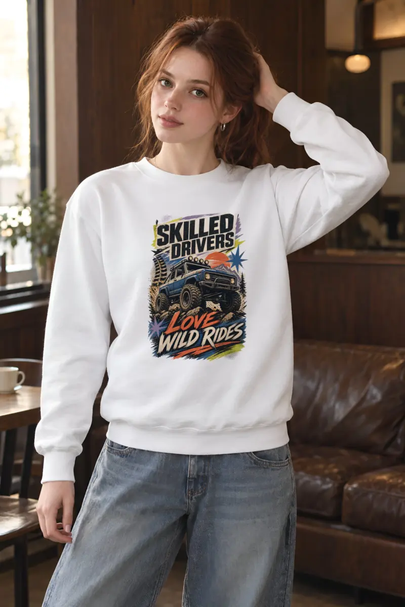 "Skilled Drivers Love Wild Rides" Heavy Blend Unisex Crewneck Sweatshirt