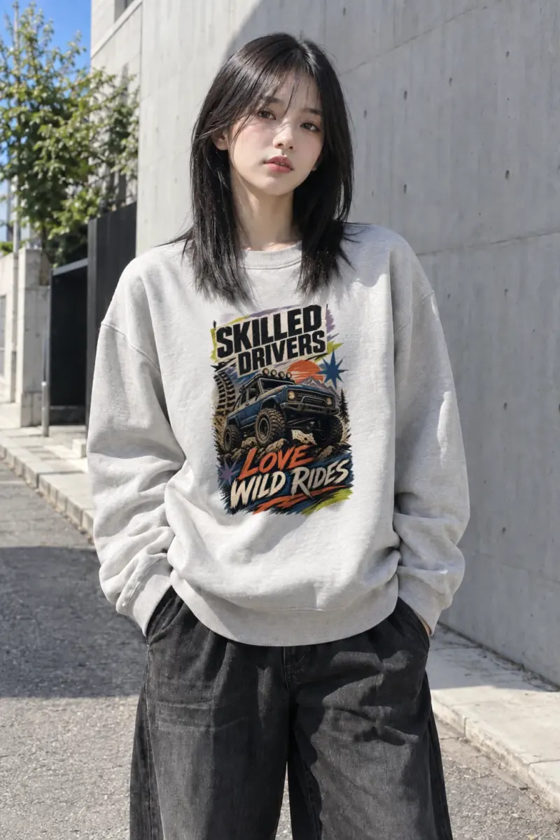 "Skilled Drivers Love Wild Rides" Heavy Blend Unisex Crewneck Sweatshirt | Gildan 18000