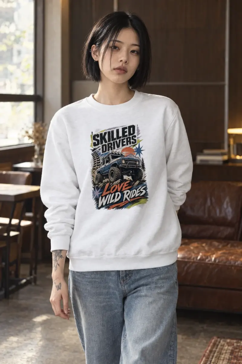 "Skilled Drivers Love Wild Rides" Heavy Blend Unisex Crewneck Sweatshirt