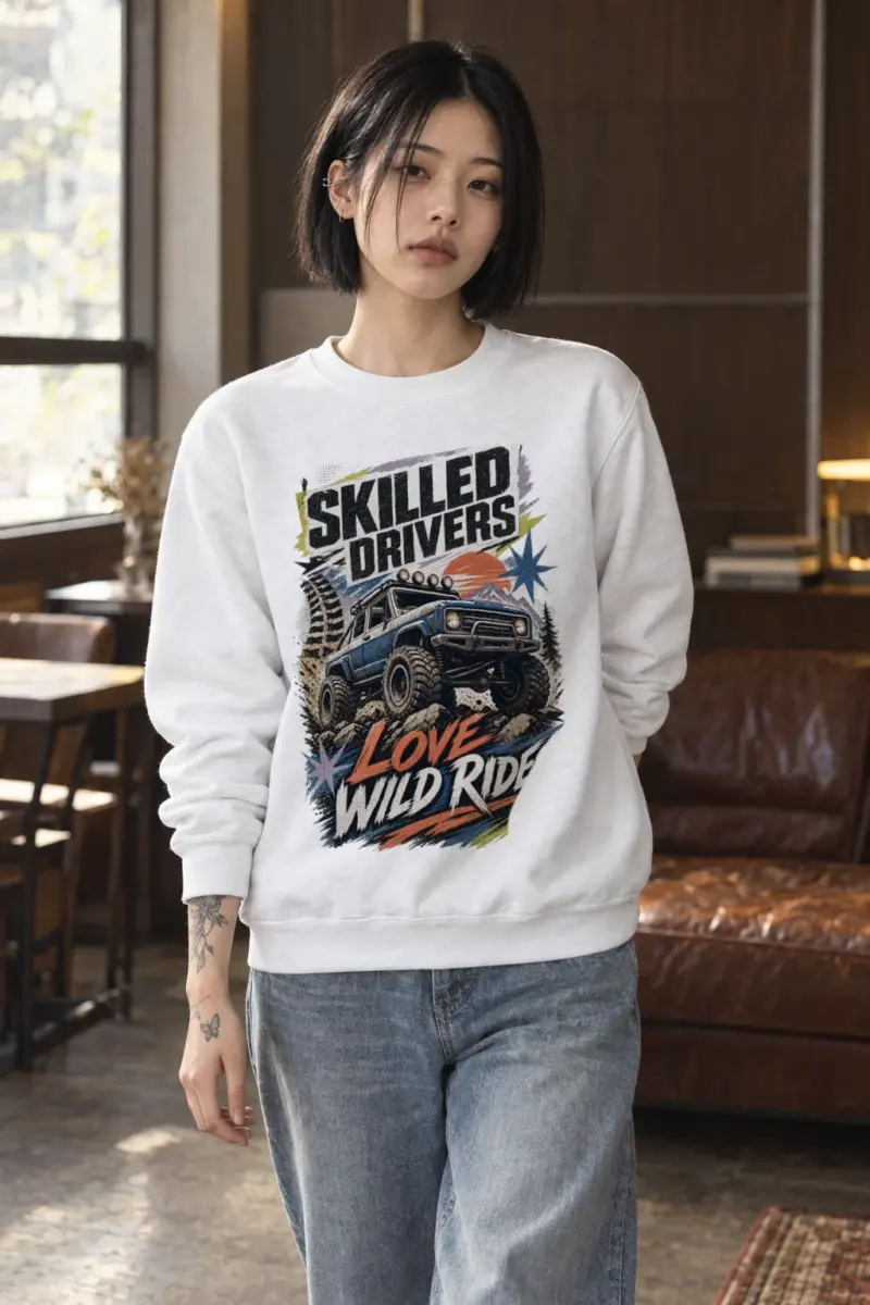 "Skilled Drivers Love Wild Rides" Heavy Blend Unisex Crewneck Sweatshirt