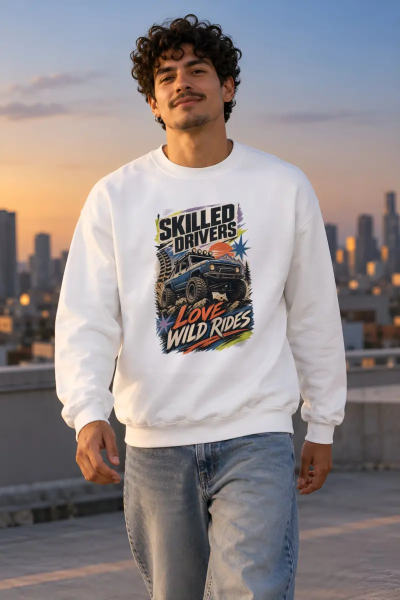 "Skilled Drivers Love Wild Rides" Heavy Blend Unisex Crewneck Sweatshirt