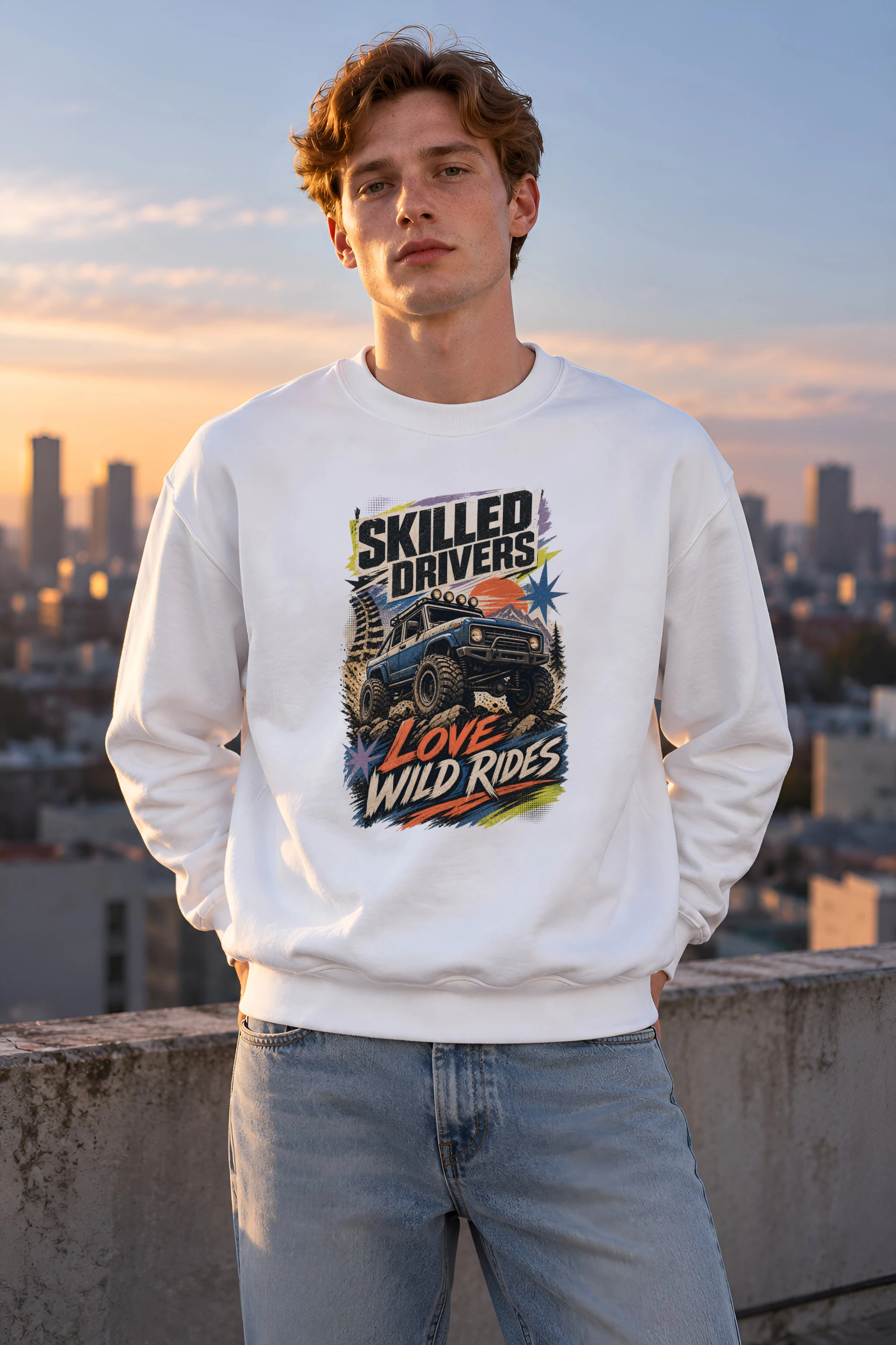 "Skilled Drivers Love Wild Rides" 1 Crewneck Sweatshirt