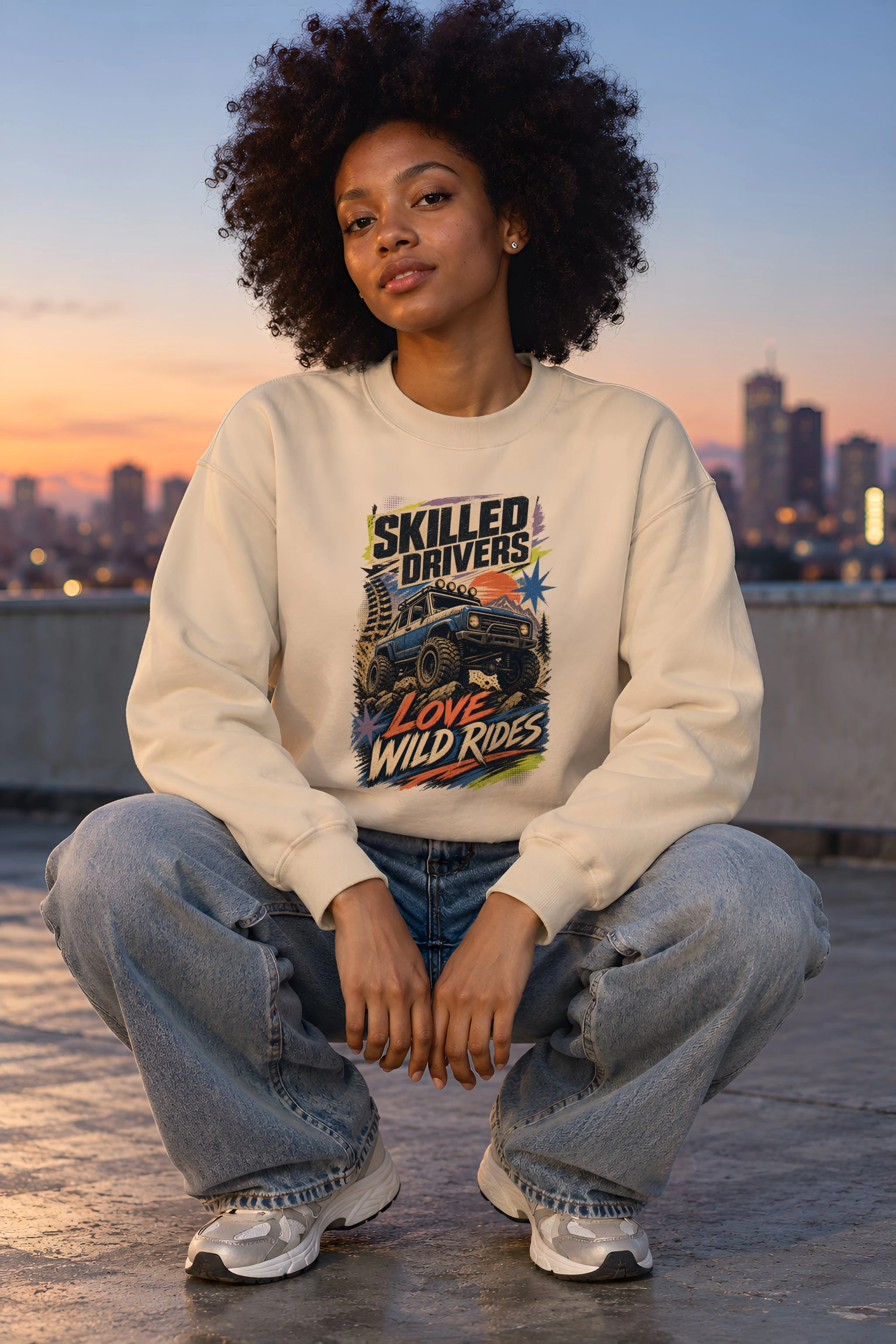 "Skilled Drivers Love Wild Rides" 1 Crewneck Sweatshirt