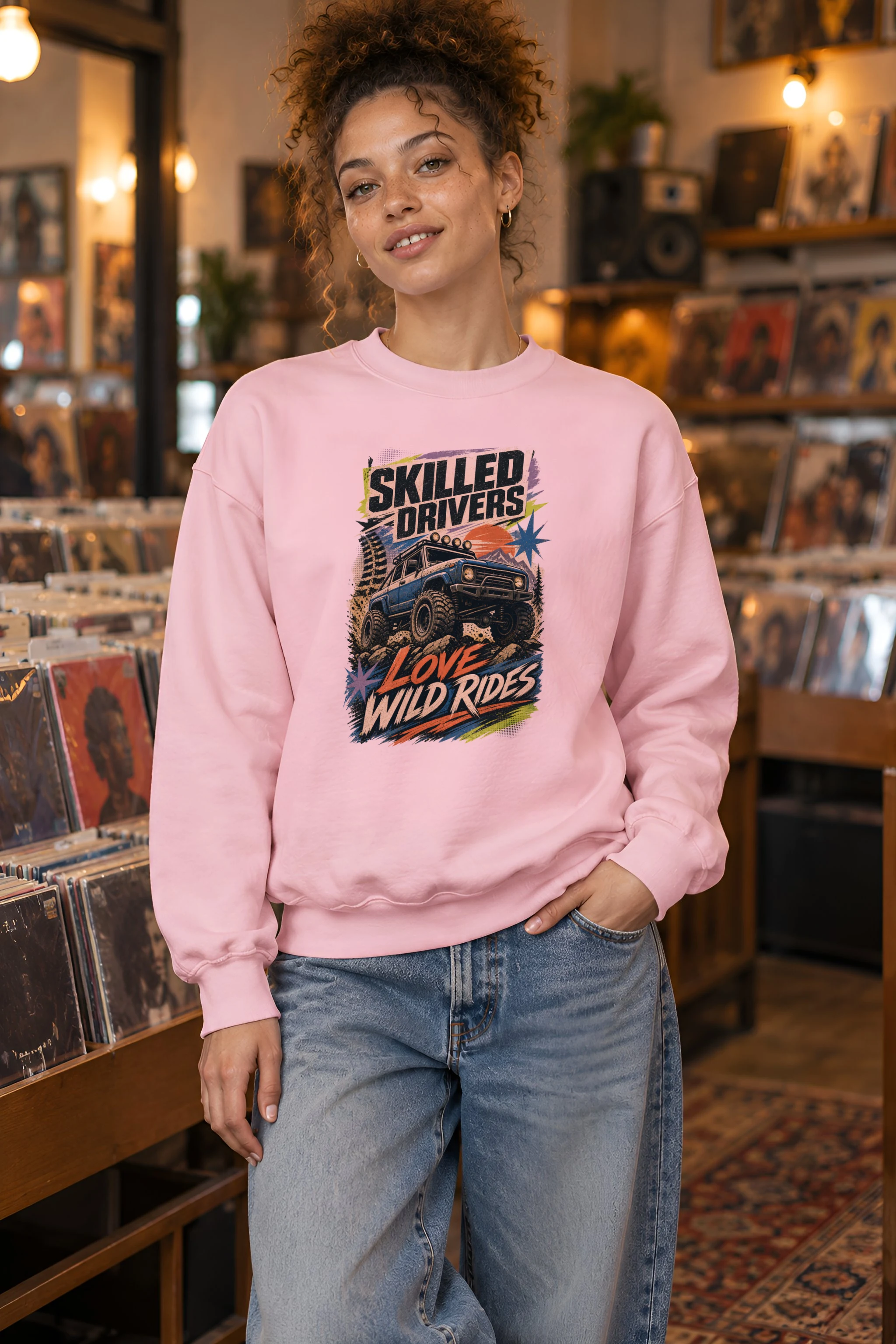 "Skilled Drivers Love Wild Rides" 1 Crewneck Sweatshirt