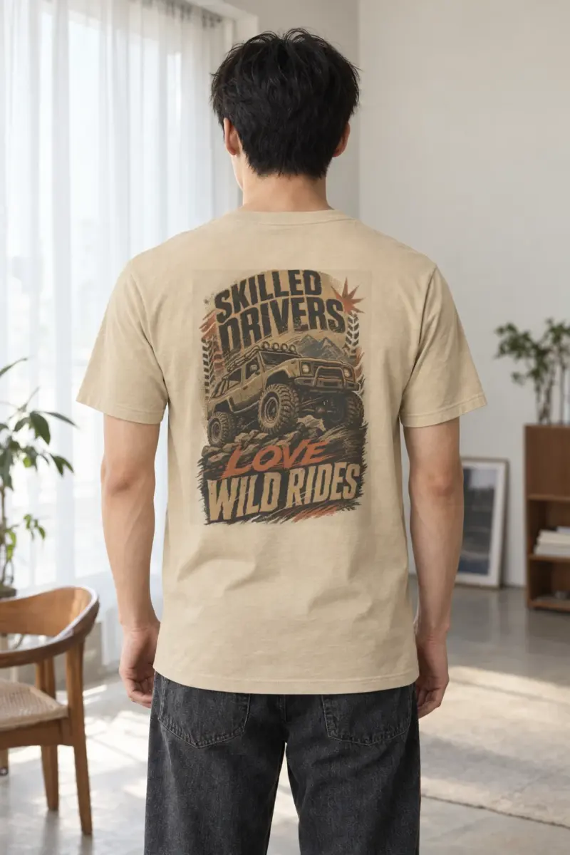 "Skilled Drivers Wild Rides" Heavyweight Unisex Crewneck T-shirt | Gildan 5000