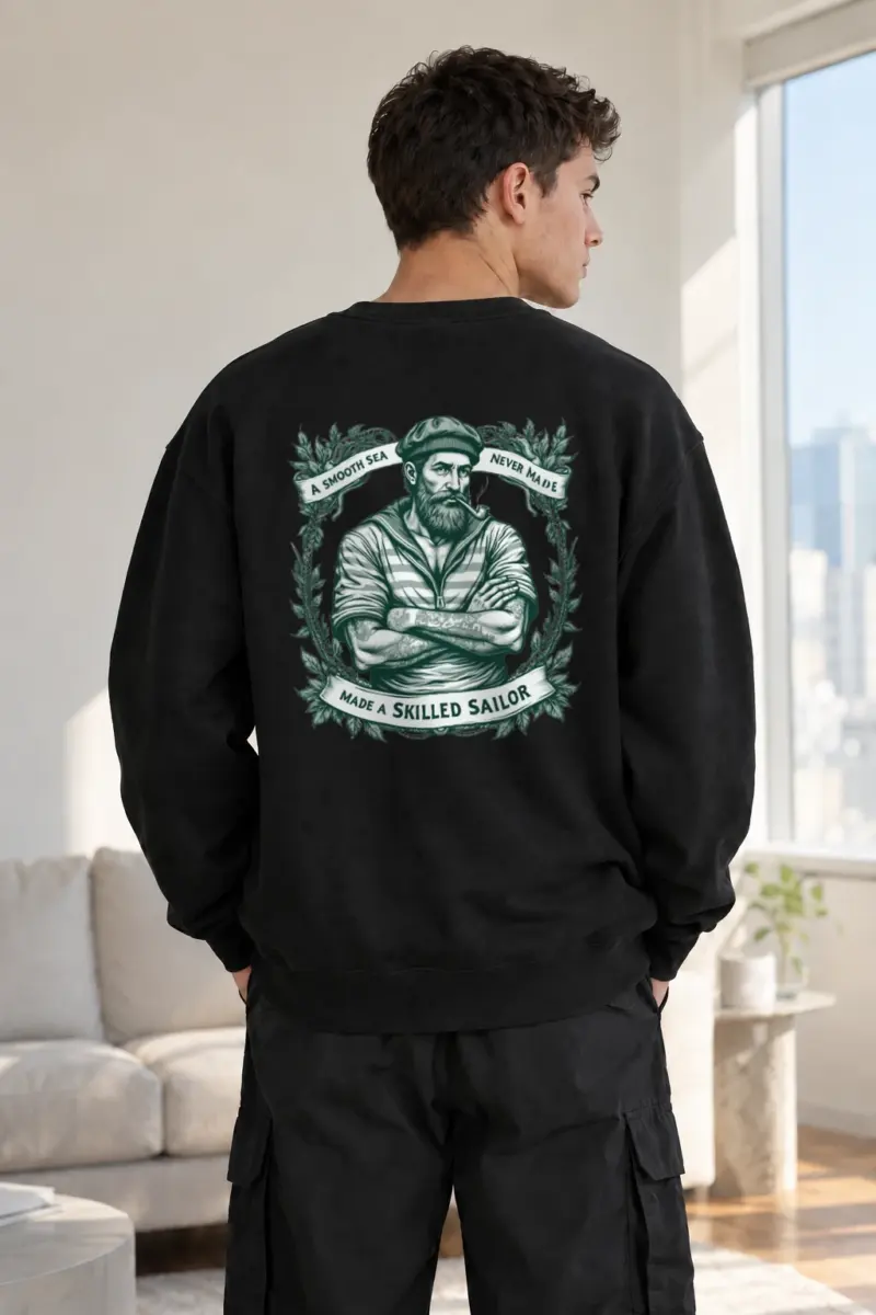“Skilled Sailor” Heavy Blend Unisex Crewneck Sweatshirt | Gildan 18000