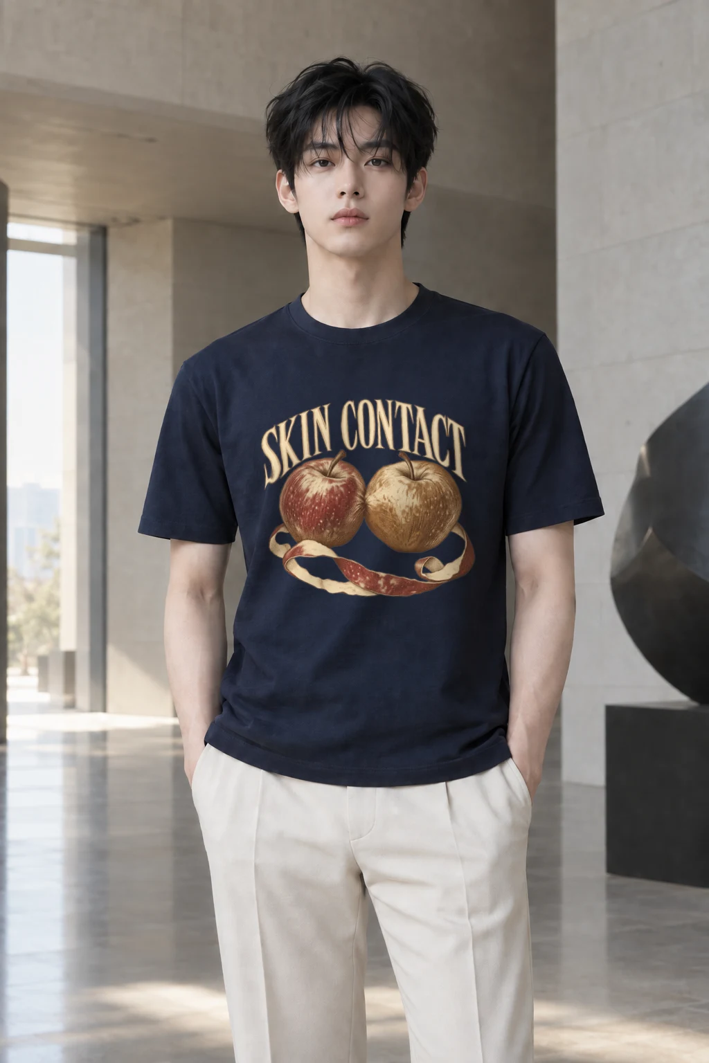 "Skin Contact" Heavyweight Unisex Crewneck T-shirt | Gildan 5000