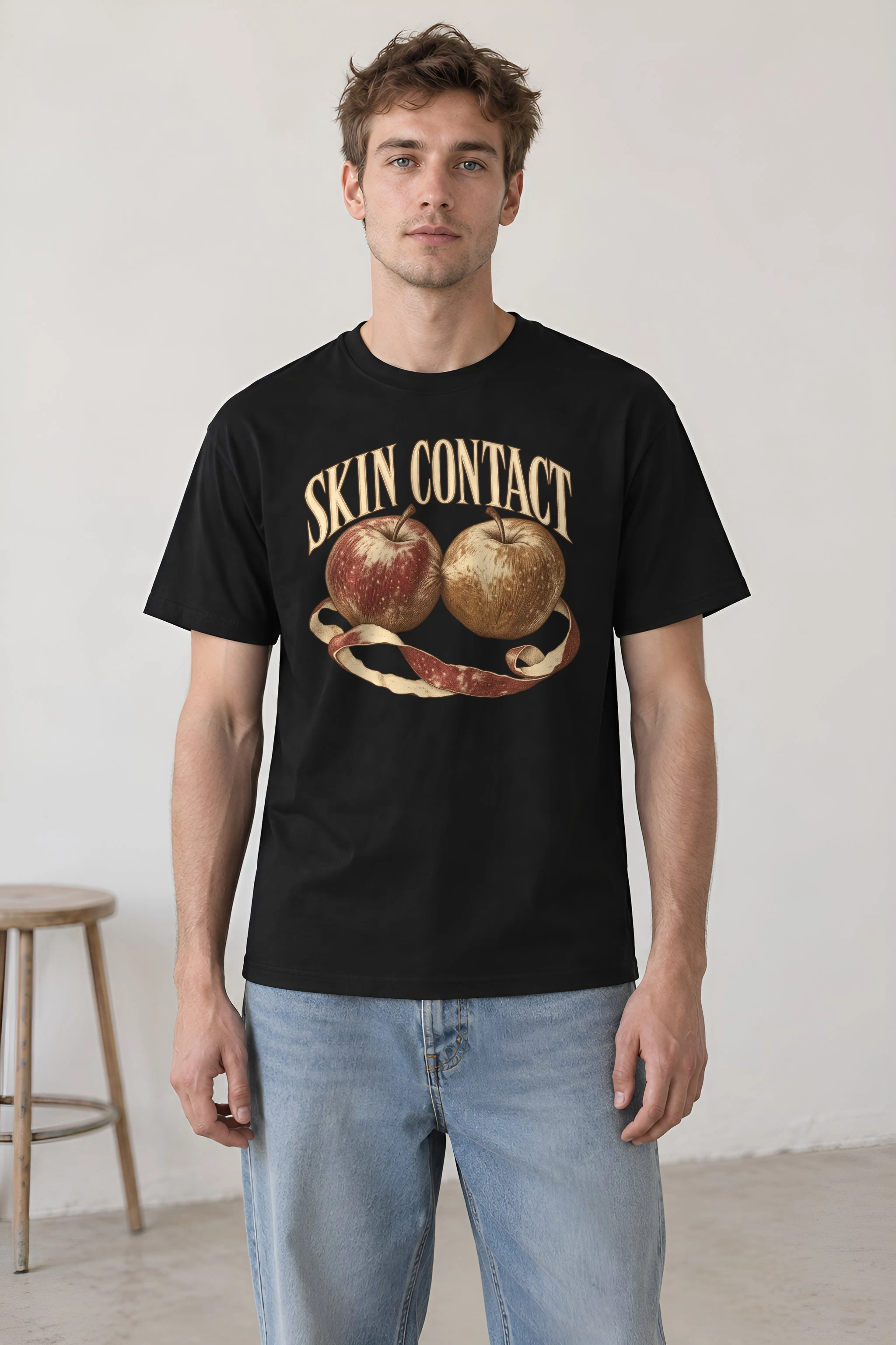 "Skin Contact" Heavyweight Unisex Crewneck T-shirt