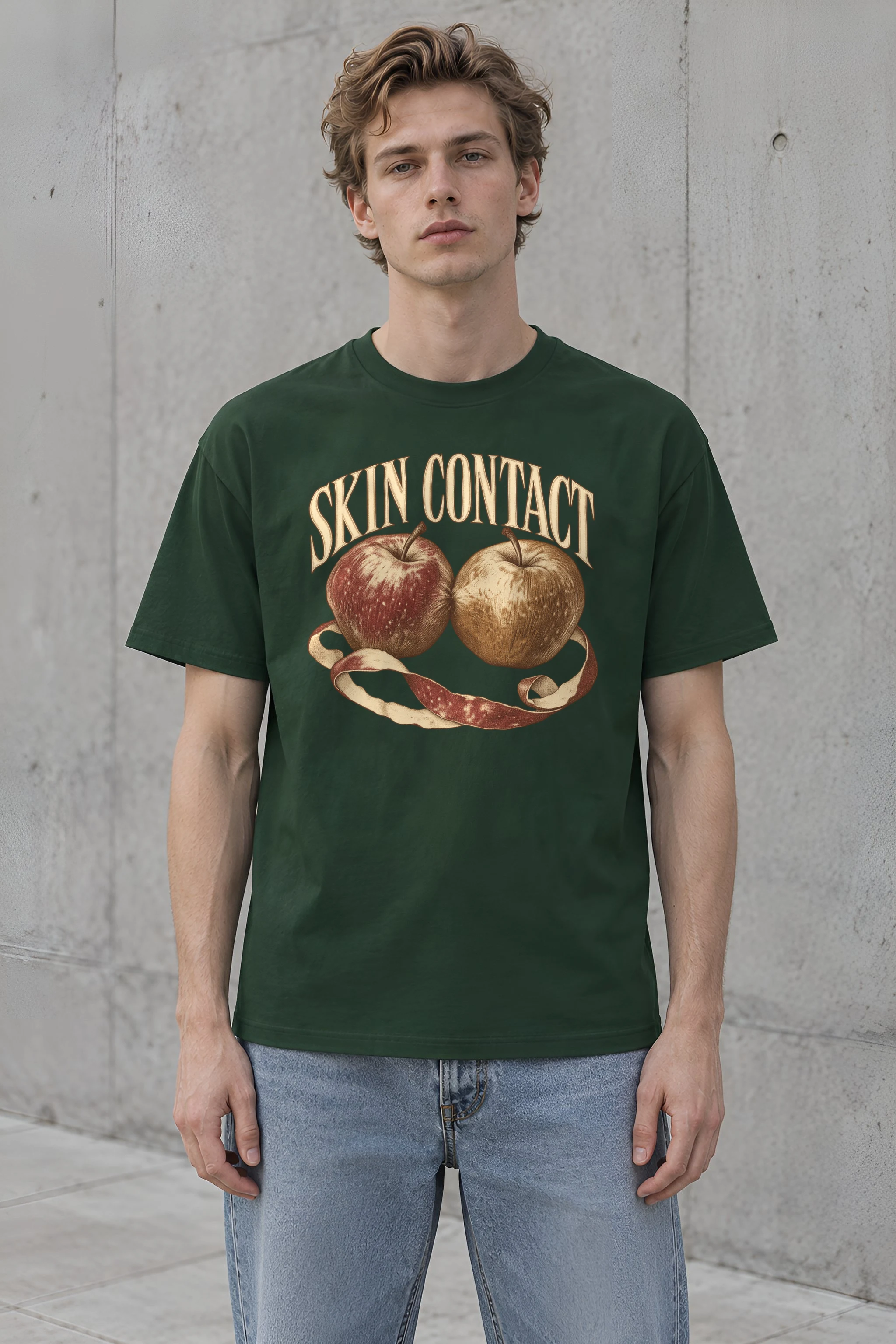 "Skin Contact" Heavyweight Unisex Crewneck T-shirt